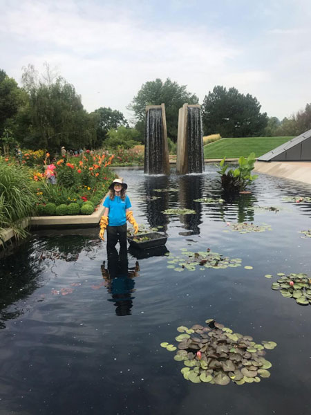 Jocelyn helping in the water gardens